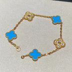 VCA CLOVER 5 MOTIF BLUE AGATE BRACELET COLLECTION