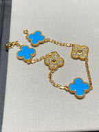 VCA CLOVER 5 MOTIF BLUE AGATE BRACELET COLLECTION