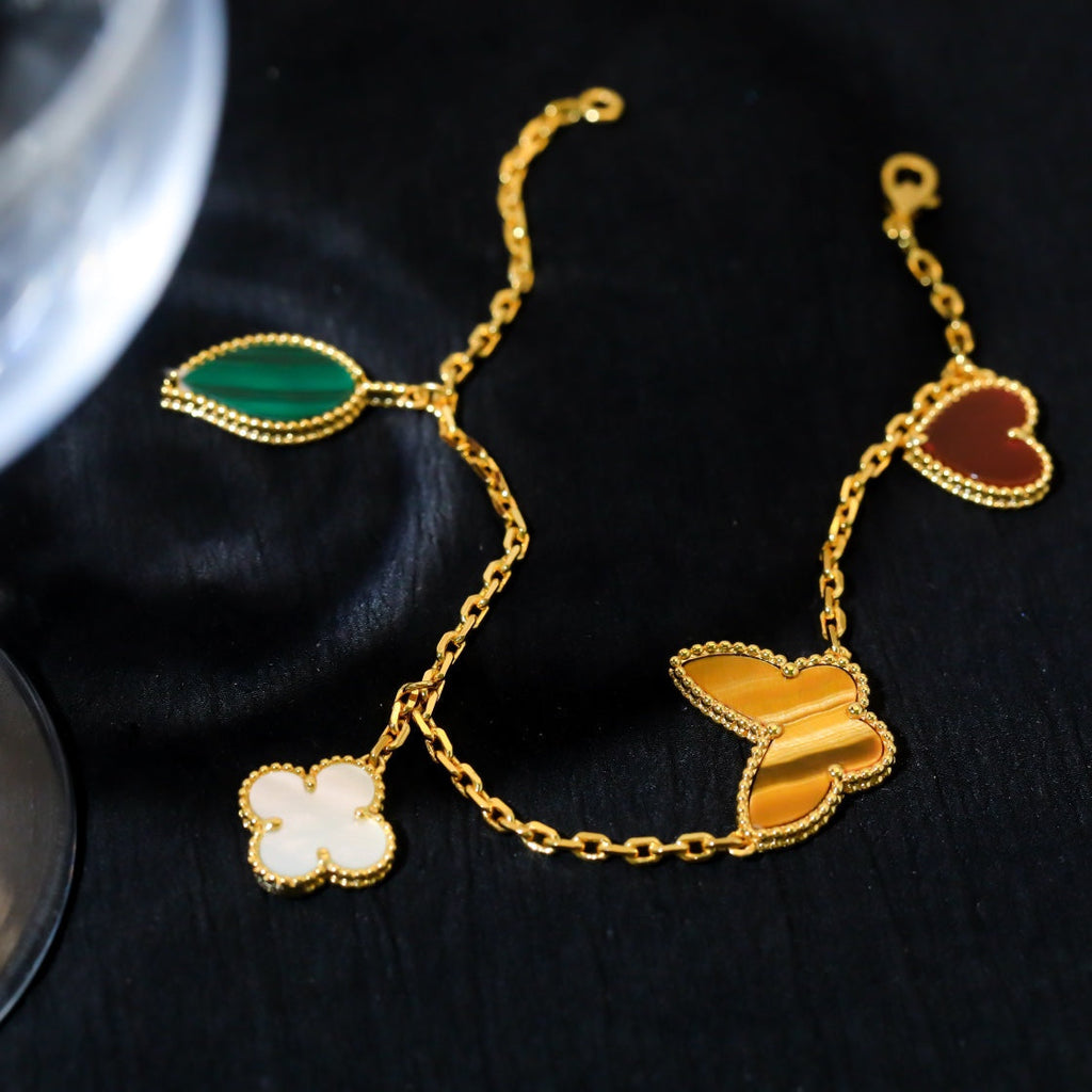 VCA LUCKY SPRING 5 MOTIF GOLD BRACELET