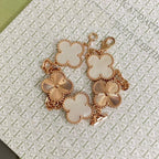 VCA CLOVER WHITE PEARL MOP 5 MOTIF BRACELET COLLECTION