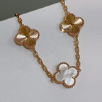 VCA CLOVER WHITE PEARL MOP 5 MOTIF BRACELET COLLECTION
