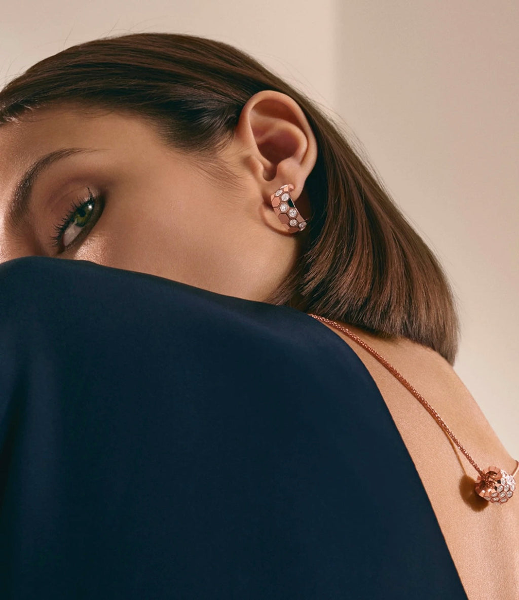 CHAUMET BEE LOVE DIAMOND HOOP EARRINGS