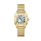 Santos De Cartier Small Model | 27mm, 18K Yellow Gold, Silver Dial