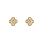 VCA CLOVER MEDIUM 1 MOTIFS FUll DIAMOND EARRINGS