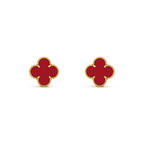 VCA CLOVER MINI 9.5MM CARNELIAN EARRINGS