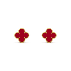 VCA CLOVER MEDIUM 1 MOTIFS CARNELIAN EARRINGS