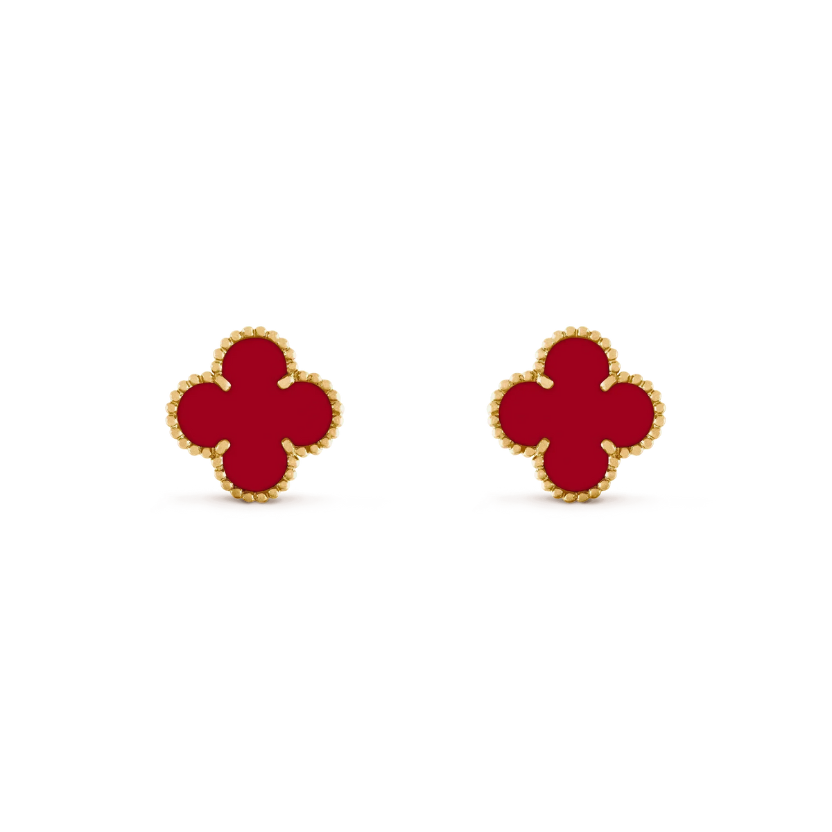 VCA CLOVER MEDIUM 1 MOTIFS CARNELIAN EARRINGS