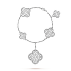 VCA CLOVER 6 MOTIFS SILVER DIAMOND BRACELET