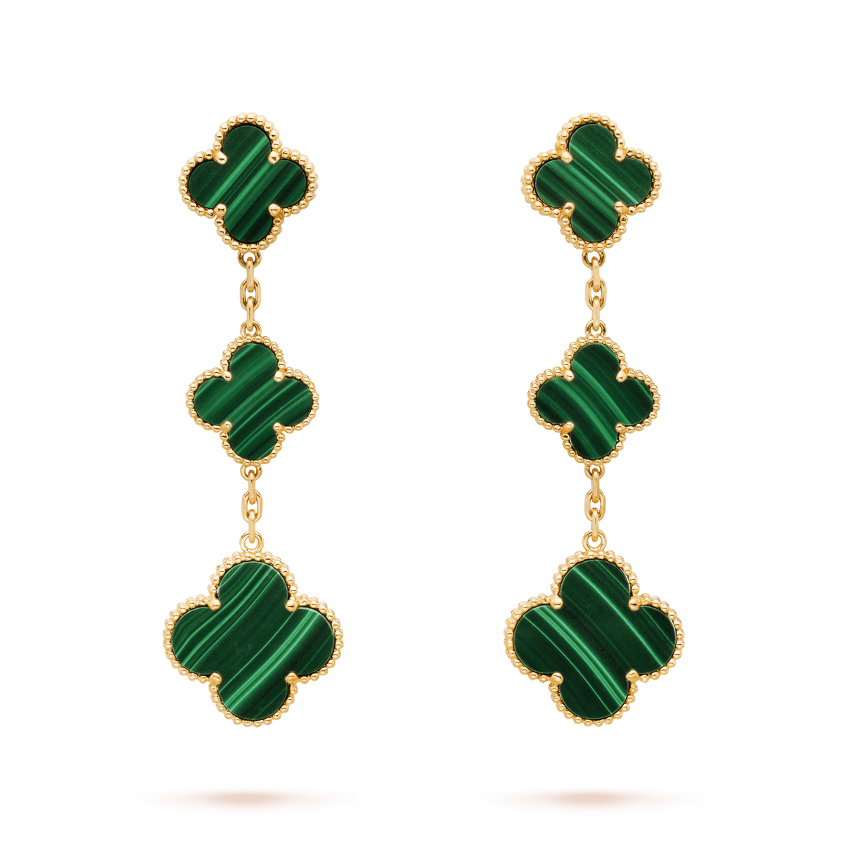 VCA CLOVER MALACHITE 3 MOTIFS GOLD