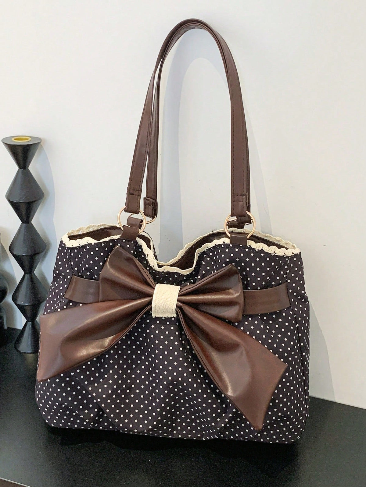 large-polka-dot-ruffle-tote-bag Tote