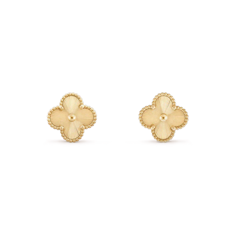 VCA CLOVER MINI 9.5MM LASER EARRINGS