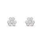 VCA CLOVER COMOS DIAMOND EARRINGS SILVER
