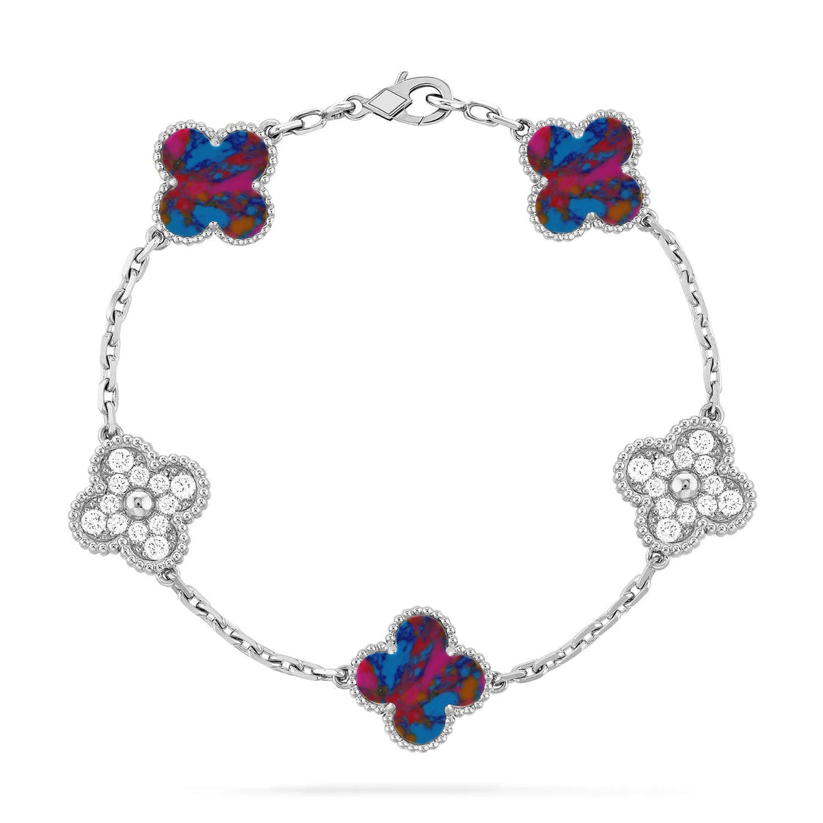 VCA CLOVER 5 MOTIF COLOR GEMSTONES BRACELET COLLECTION