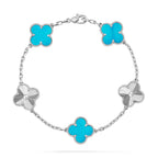 VCA CLOVER 5 MOTIF TURQUOISE BRACELET COLLECTION