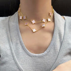 VCA CLOVER 20 MOTIFS PINK MOP NECKLACE