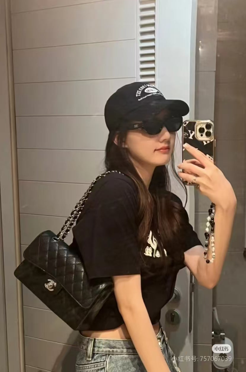 chanel-classic-flap-bag-black-quilted-caviar-leather-with-gold-tone-hardware-1 Shoulder