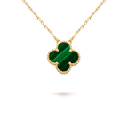VCA CLOVER 15MM MALACHITE SINGLE FLOWER NECKLACE