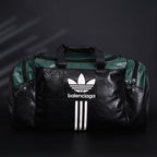 balenciaga-x-adidas-large-duffel-travel-bag-black-green-with-trefoil-logo-and-triple-stripes Handle