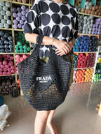 prada-raffia-tote-bag-black Tote