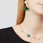 VCA CLOVER 10 MOTIFS MALACHITE DIAMOND NECKLACE