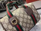 gucci-mini-gg-handbag-beige-and-dark-brown Handle
