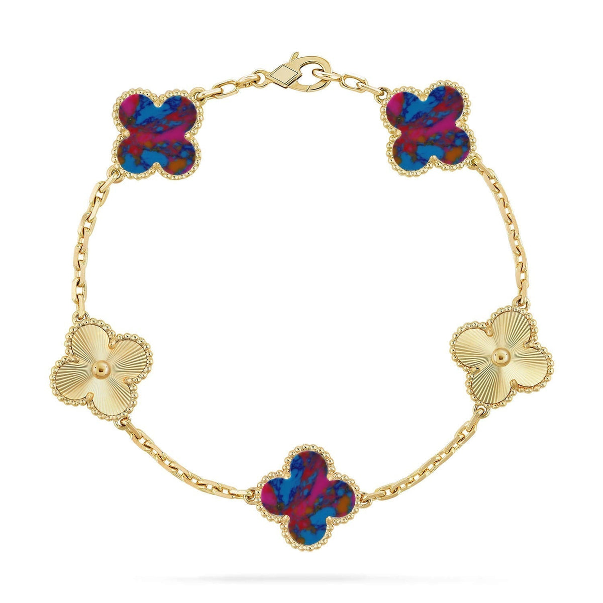 VCA CLOVER 5 MOTIF COLOR GEMSTONES BRACELET COLLECTION