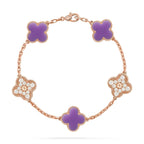 VCA CLOVER 5 MOTIF LIGHT PURPLE BRACELET COLLECTION