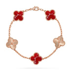 VCA CLOVER 5 MOTIF RED PATTERN BRACELET COLLECTION