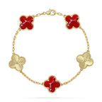 VCA CLOVER 5 MOTIF RED PATTERN BRACELET COLLECTION