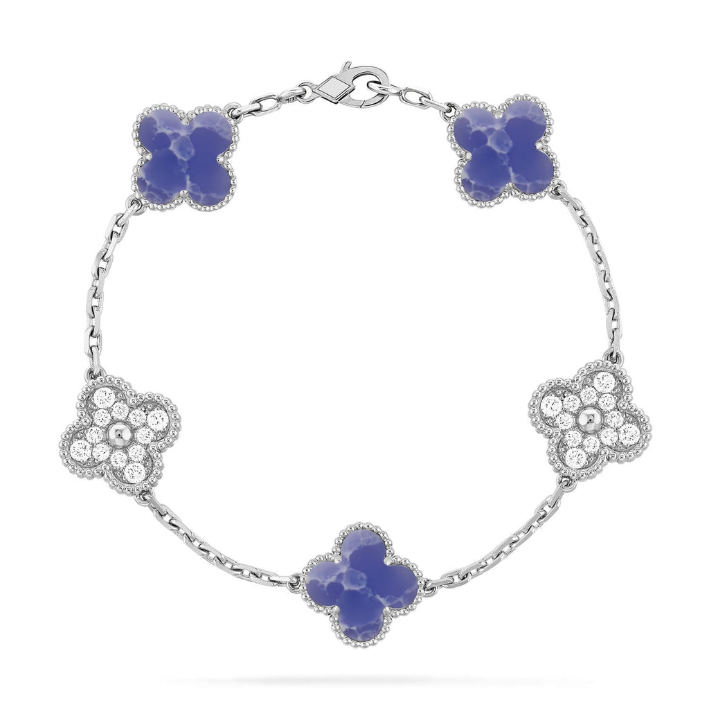 VCA CLOVER 5 MOTIF BLUE VEINS BRACELET COLLECTION