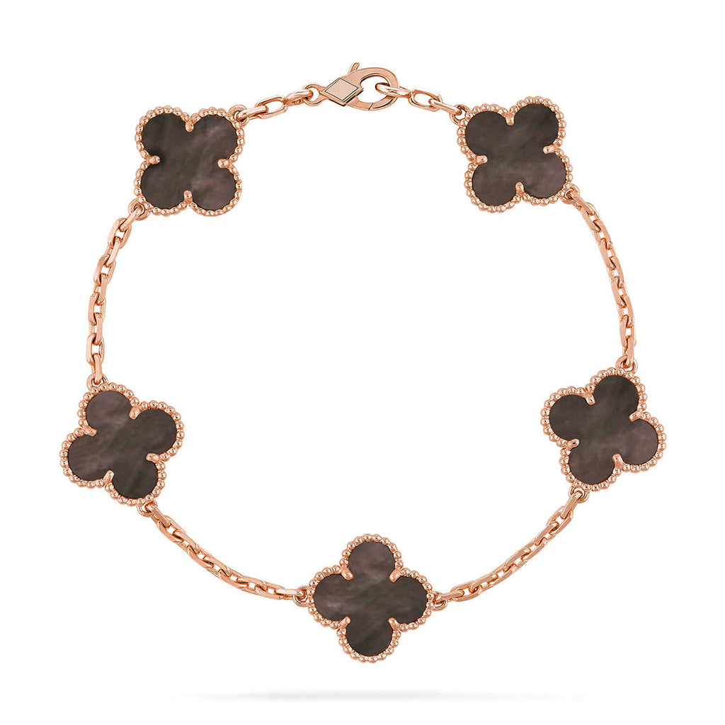 VCA CLOVER 5 MOTIF GRAY MOP BRACELET COLLECTION