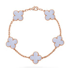VCA CLOVER 5 MOTIF PURPLE CHALCEDONY BRACELET COLLECTION