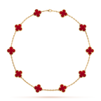 VCA CLOVER 10 MOTIFS CARNELIAN NECKLACE