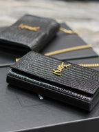 ysl-kate-croc-embossed-black-gold-hardware-23x14x3cm Crossbody