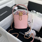 chanel-2020-tweed-soul-bucket-bag-pink-copy Handle