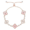 VCA CLOVER 5 MOTIF PINK BLUE RED WHITE BRACELET