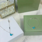 VCA BUTTERFLY TURQUOISE BUTTERFLY BRACELET SILVER