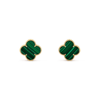 VCA CLOVER MINI 9.5MM MALACHITE EARRINGS