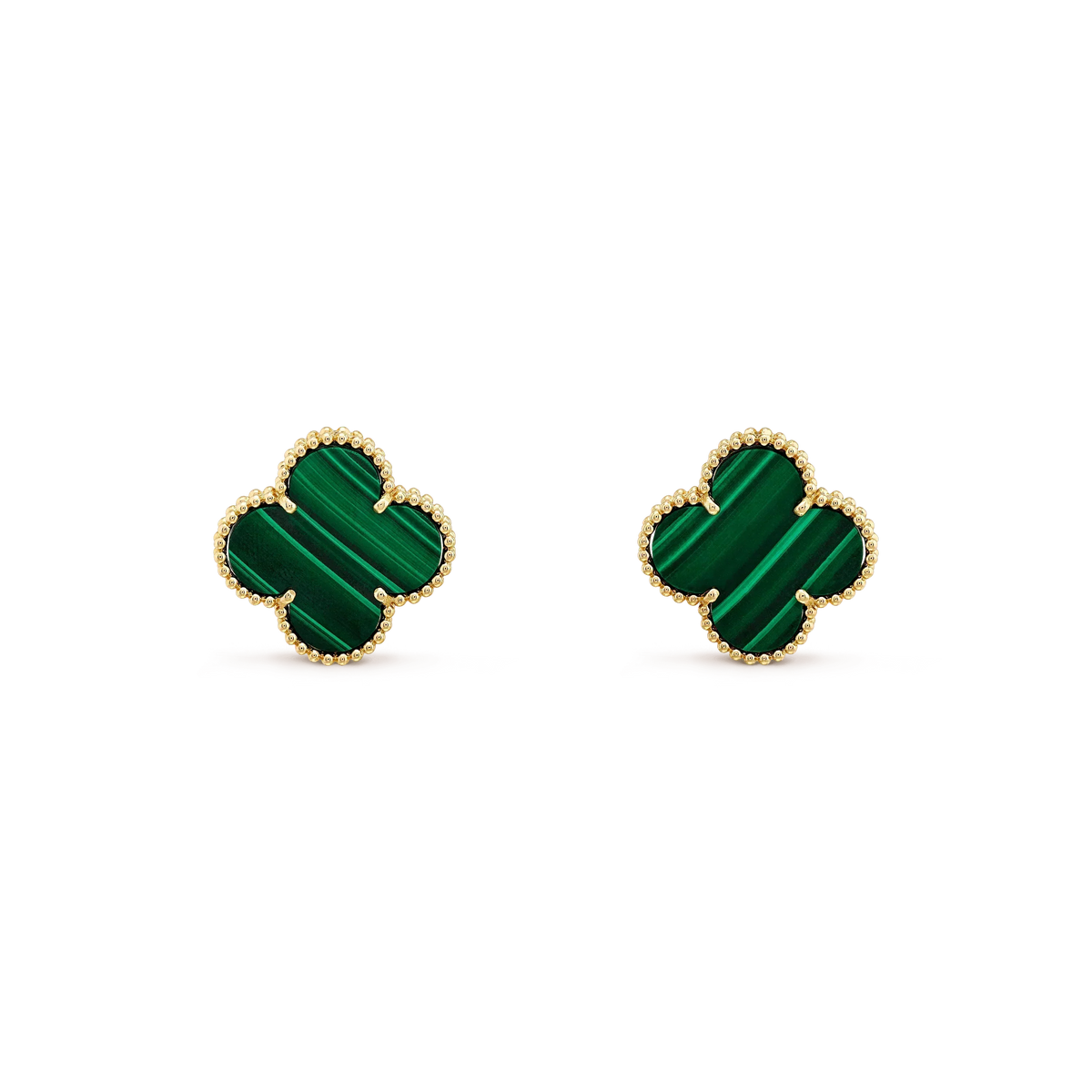 VCA CLOVER MINI 9.5MM MALACHITE EARRINGS
