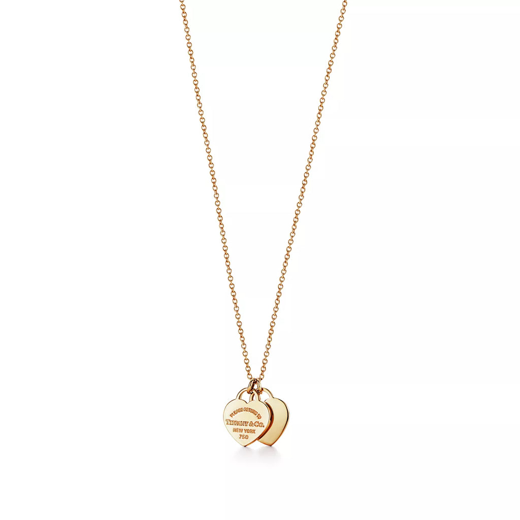 Tiffany Return to Tiffany Pendant w/Chain 18k Yellow Gold No Gemstone Mini Necklaces