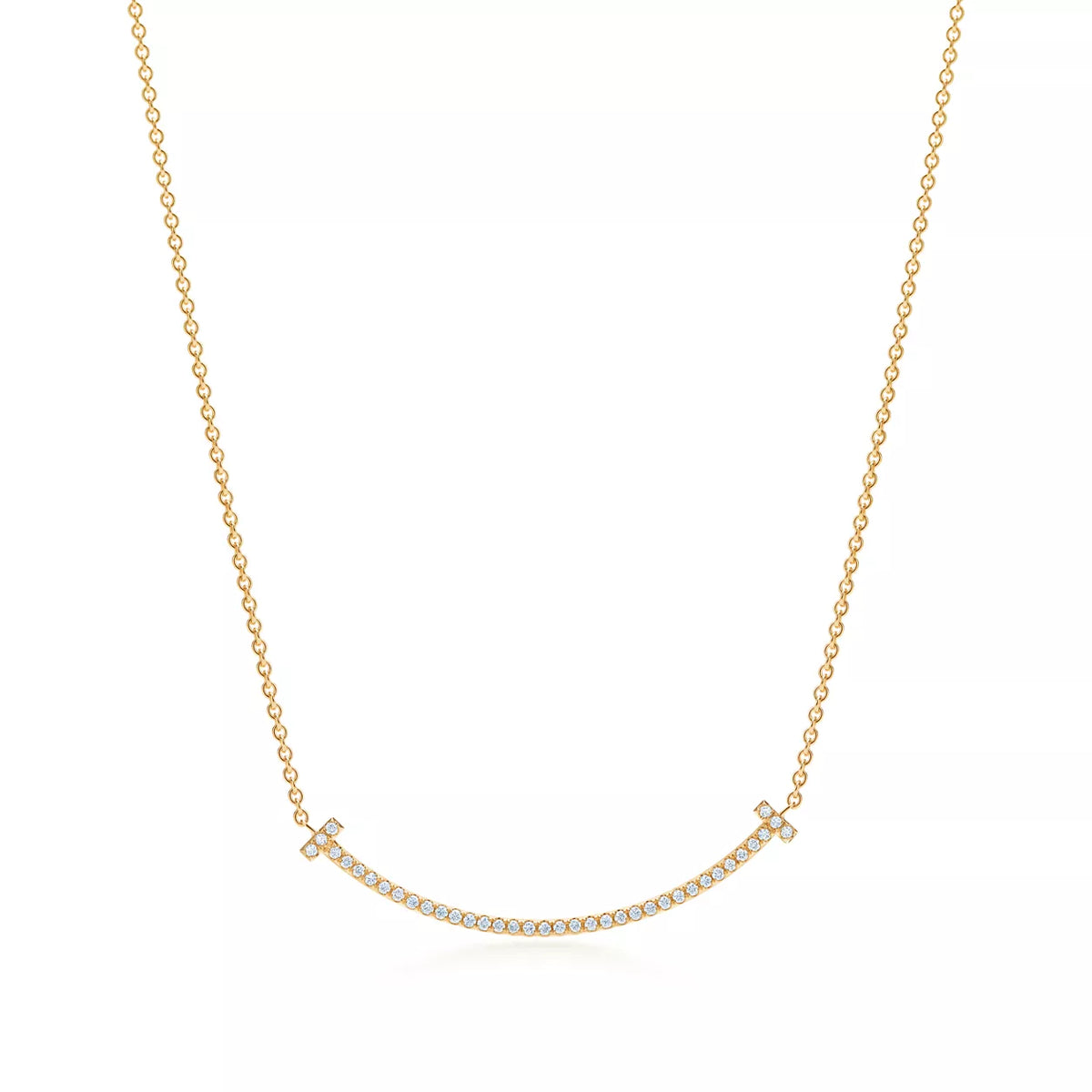 Tiffany T Smile Pendant with Diamonds Necklaces
