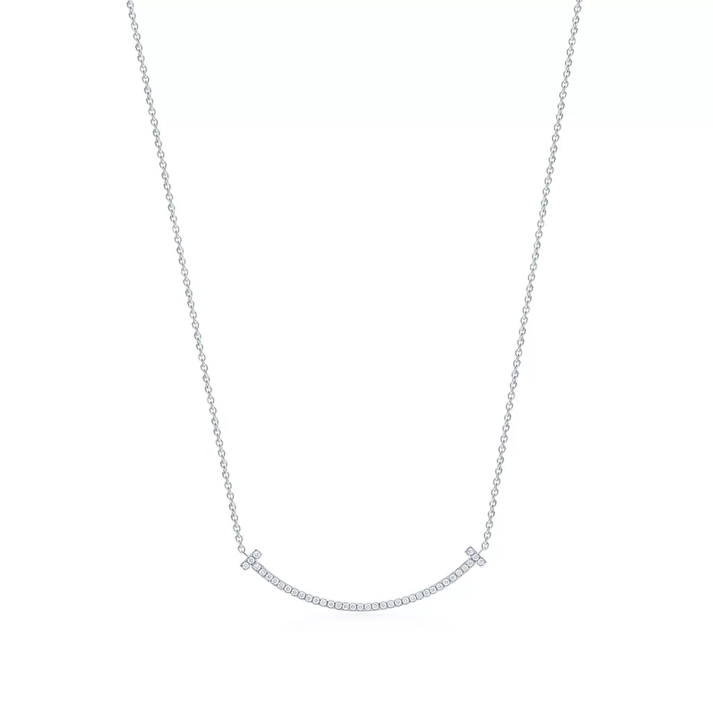 Tiffany T Smile Pendant with Diamonds Necklaces