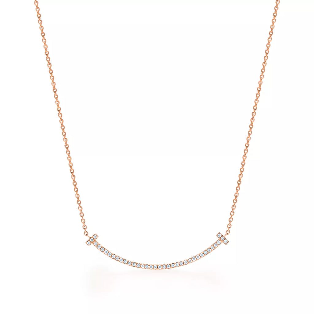 Tiffany T Smile Pendant with Diamonds Necklaces