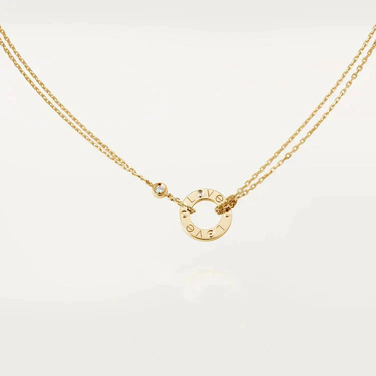 CARTIER LOVE NECKLACE 16MM 2 DIAMONDS