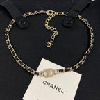 Chanel Black Leather Star Choker Necklaces
