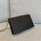 ysl-cassandre-envelope-chain-wallet-black-grain-leather-19x11-5x4-cm Crossbody
