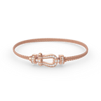 FRED FORCE SMALL HORSESHOE DIAMOND CHAIN ROPE BRACELET