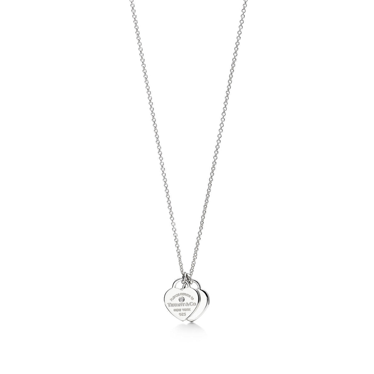 Tiffany Return to Tiffany Double Heart Tag Pendant in Silver and Gold Mini Necklaces