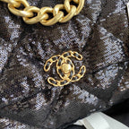 chanel-19-sequin-flap-bag-black Crossbody