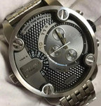 Diesel DZ7259 Little Daddy Chronograph Men's Watch – Black Dial & Silver Stainless Steel Strap